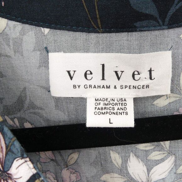 Velvet by Graham & Spencer Delores Printed Challis Dress Size L Floral Rayon - Picture 6 of 8